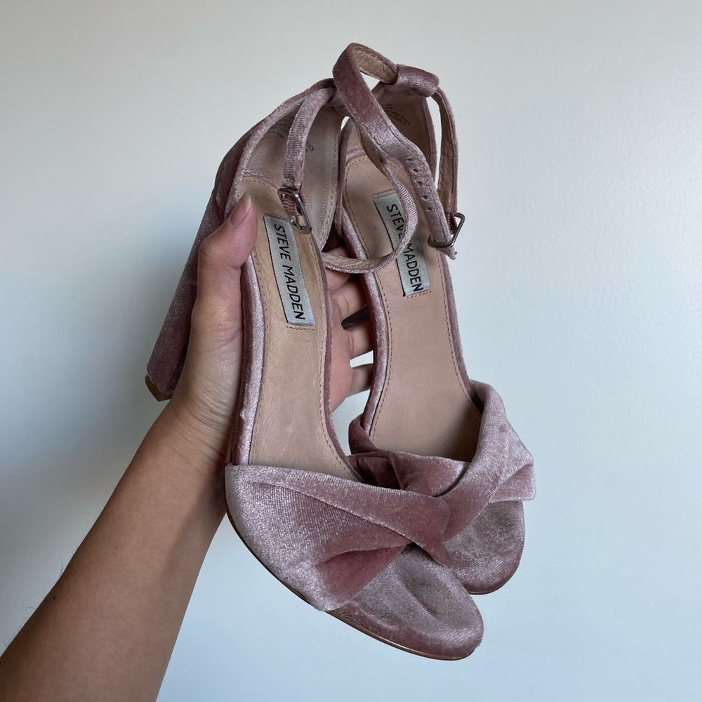 Dusty Pink Suede Heels